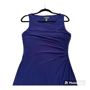 Ralph Lauren Blue Ruched Top Dress- Size 8